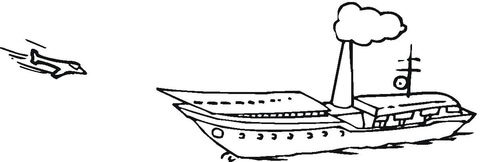 Jet Is Approaching To Aircraft Carrier  Coloring Page